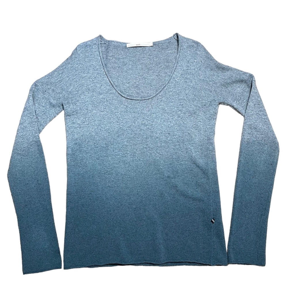 Acoté Gray & Blue Cashmere Wool Blend Ombre Sweater Sz M(1)